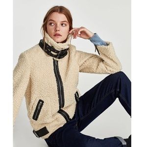ZARA TEDDY MOTO JACKET